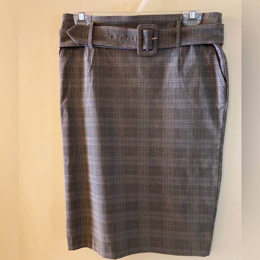 Jules & Leopold studio midi grey plaid pencil skirt - NWOT - size medium